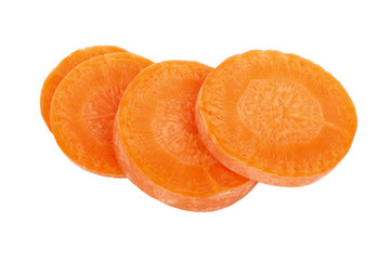 heap of carrots isolated on white background