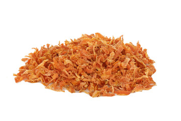 heap of dried carrot isolated on white background