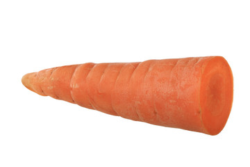 half of carrot isolated on white background