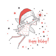 Christmas fairy. Vector illustration for kids