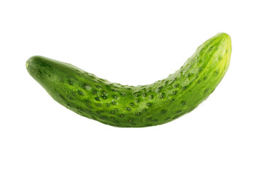 fresh green cucumber isolated on white background