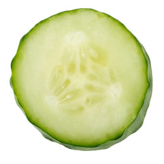 slice of cucumber isolated on white