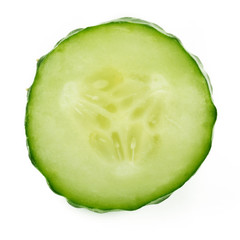 slice of cucumber isolated on white