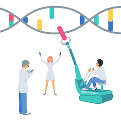 Scientists recreate human genome. Concept illustration.
