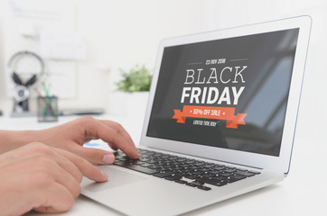 Black Friday promotion sale on laptop