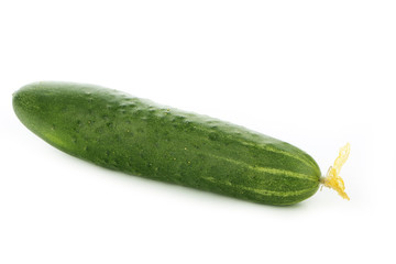 fresh green cucumber isolated on white background