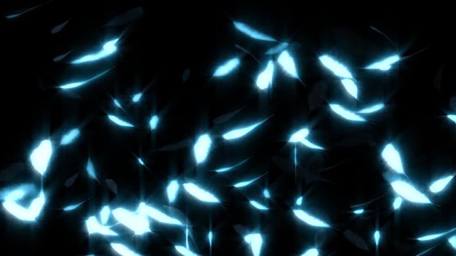 Falling Glowing Feathers Loop Overlay Graphic Element