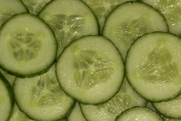 slices of cucumbers background