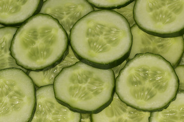 slices of cucumbers background