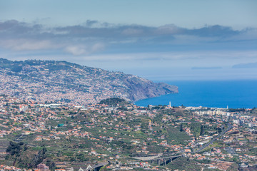 Fototapeta na wymiar Impressive mountain Cabo Girao view from town Camara de Lobos