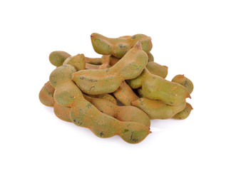 fresh young tamarind on white background