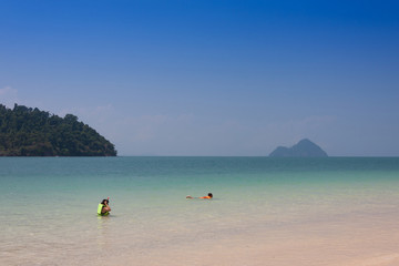 Fototapeta na wymiar Tropical beach at Andaman Sea, Thailand