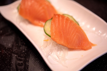 Salmon Sashimi, Japanese food