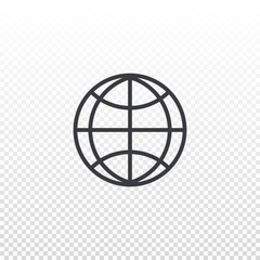 Vector outline globe icon. Simple earth symbol. Element for design interface website or app