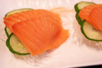 Salmon Sashimi, Japanese food
