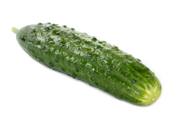 fresh green cucumber isolated on white background
