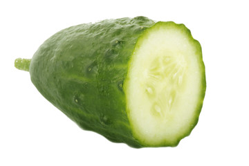 slice of cucumber isolated on white