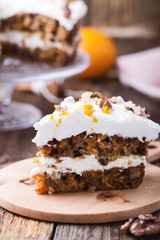 Carrot layer cake with cream cheese frosting