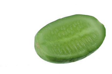 slice of cucumber isolated on white