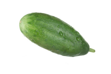 fresh green cucumber isolated on white background