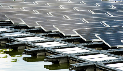 Solar power station float on water