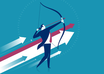 Businessman aiming the target. Concept business vector illustration