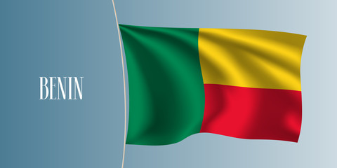 Benin waving flag vector illustration. Iconic design element