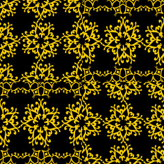 Tribal seamless pattern. Vector hand drawn batik motif ready for your textile print. Aztec, african, and asian floral ethnic style. Retro drawing illustration. © ngupakarti