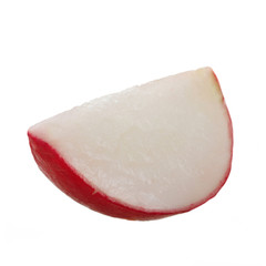 slice of radish isolated on white background