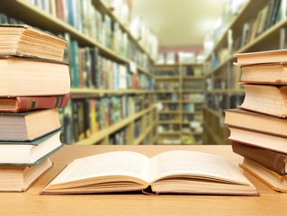 Old books on dark  background