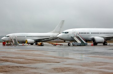 Airplanes on Runway in an Airport