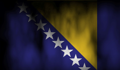 flag of Bosnia and Herzegovina on smoke background 3d render