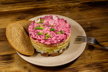 Traditional russian salad 