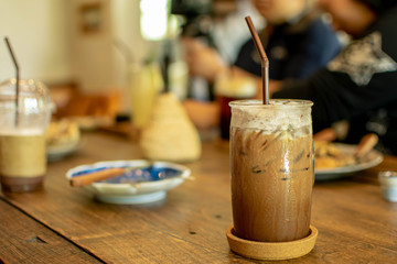 Iced coffee Put on the table
