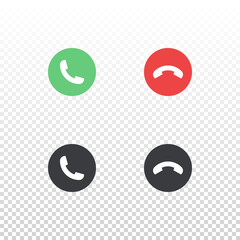 Set of phone icon isolated on transparent background. Element for design interface mobile app or website
