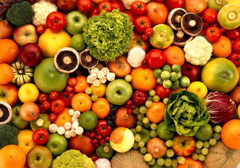 FRUIT AND VEGETABLES OVERHEAD