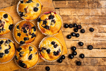 Homemade muffins with berry fruit