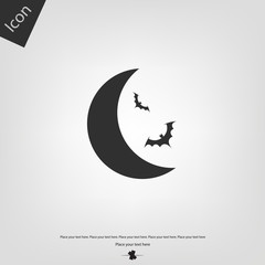 Moon and bat icon
