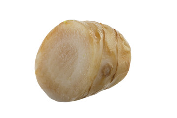 slice galangal isolated on white background