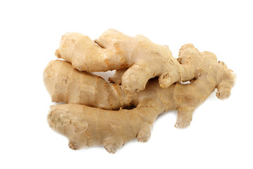 root of ginger isolated on white background