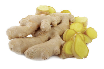 heap of ginger isolated
