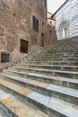 Old Stairway to church in Siena, Italy