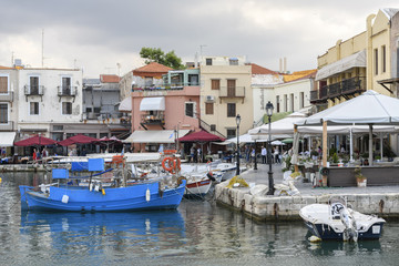 boats in the harbour Rethimno