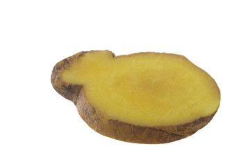 slice of ginger isolated on white background