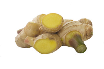heap of ginger isolated on white background