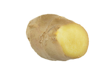 slice of ginger isolated on white background