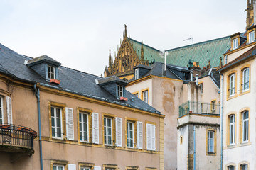 Antique building view in Old Town Metz, France