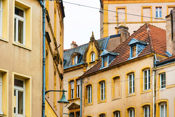 Antique building view in Old Town Metz, France