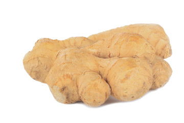 root of ginger isolated on white background