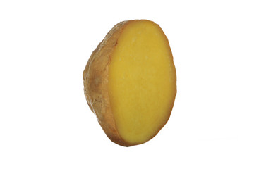 slice of ginger isolated